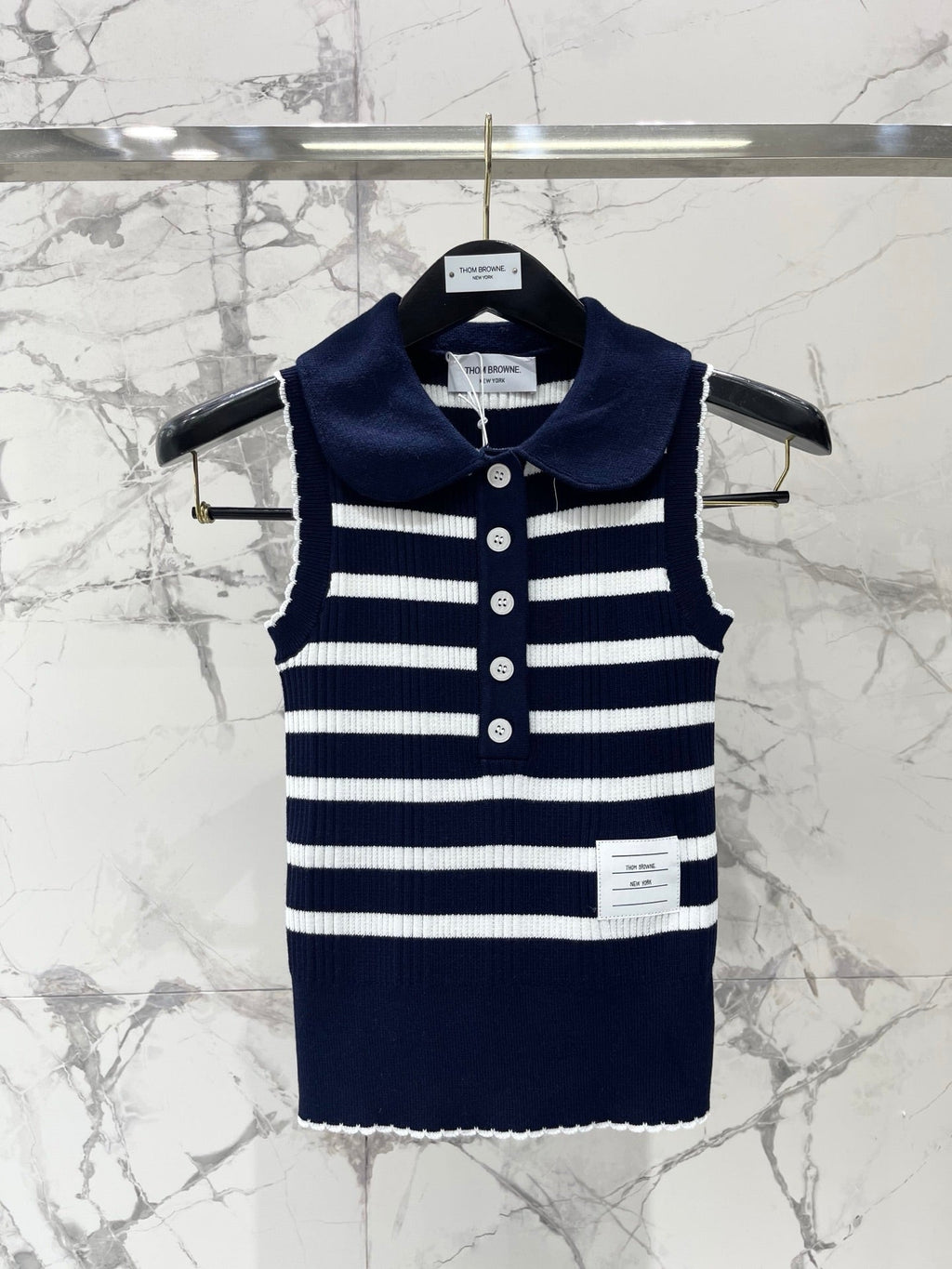 THOM 26S SLEEVELESS POLO KNIT TOP STYLE 255