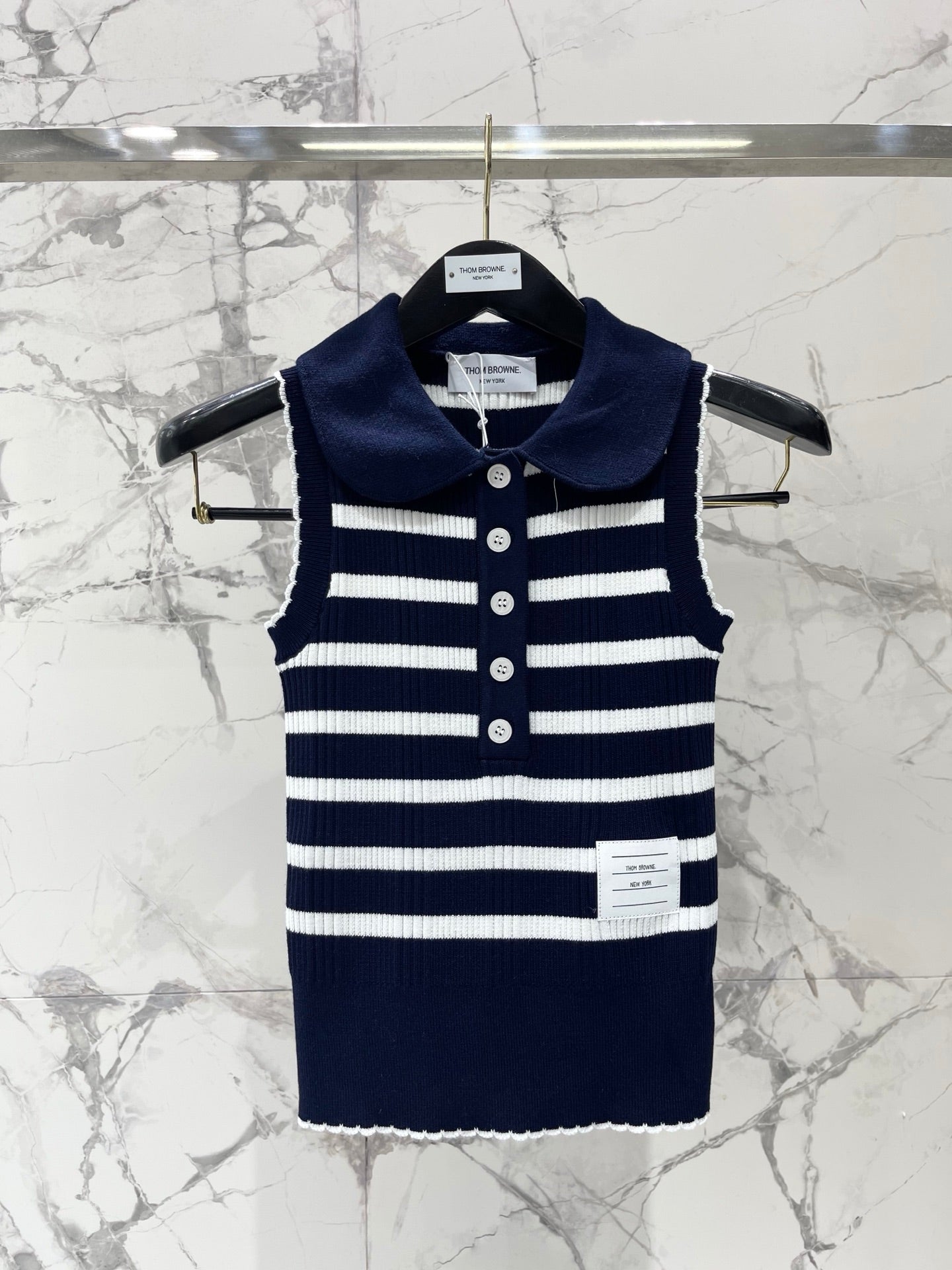 THOM 26S SLEEVELESS POLO KNIT TOP STYLE 255