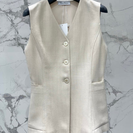 MAXMARA 26S SLEEVELESS V-NECK VEST 255