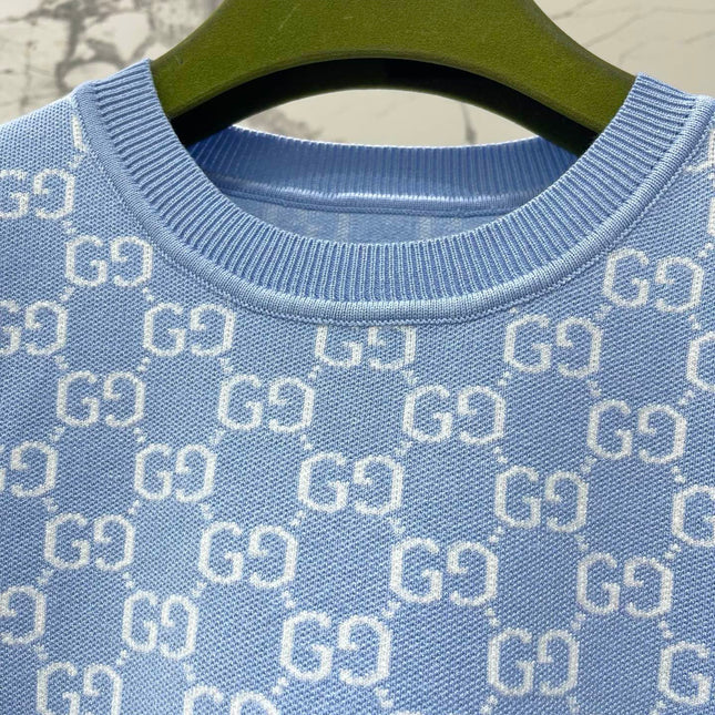 GUCCI 26S SHORT-SLEEVE CREWNECK KNIT T-SHIRT 470