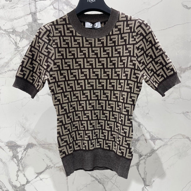 FENDI 26S SHORT-SLEEVE KNIT TOP 360