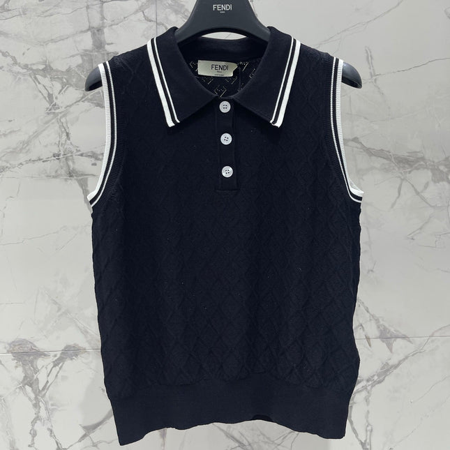FENDI 26S SLEEVELESS KNIT TOP 355