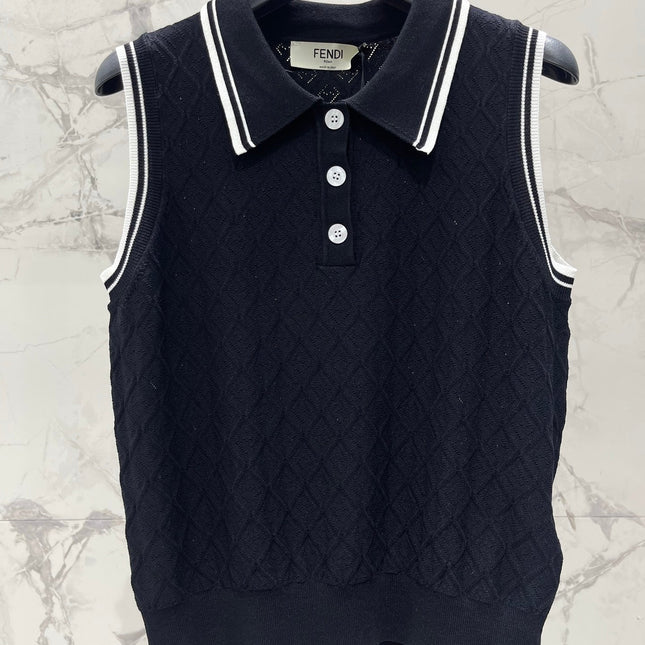 FENDI 26S SLEEVELESS KNIT TOP 355