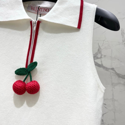 VALENTINO 26S SLEEVELESS POLO KNIT TOP 439