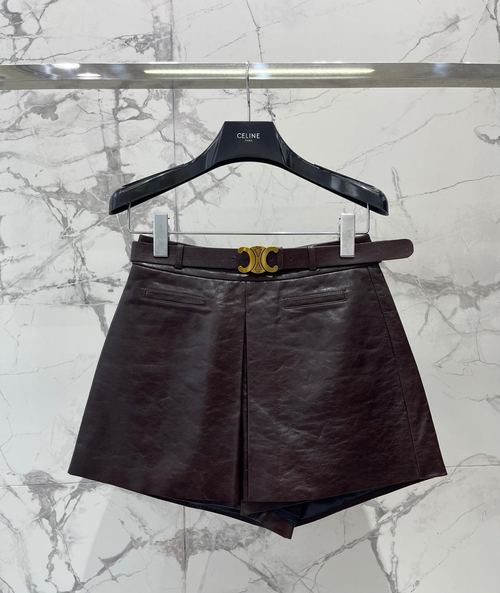 CELINE 26S LEATHER SHORTS 423