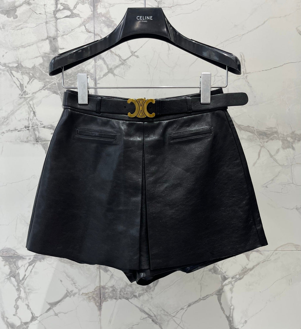 CELINE 26S LEATHER SHORTS 422