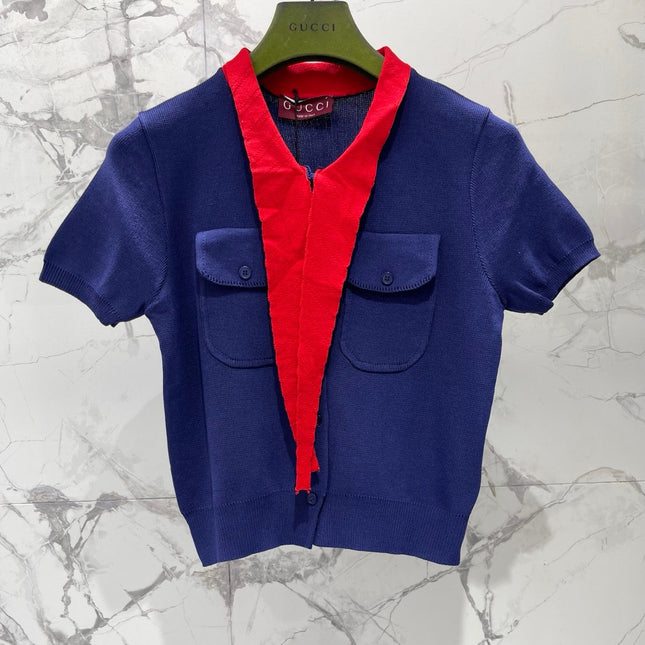 GUCCI 26S SHORT-SLEEVE KNIT CARDIGAN 395