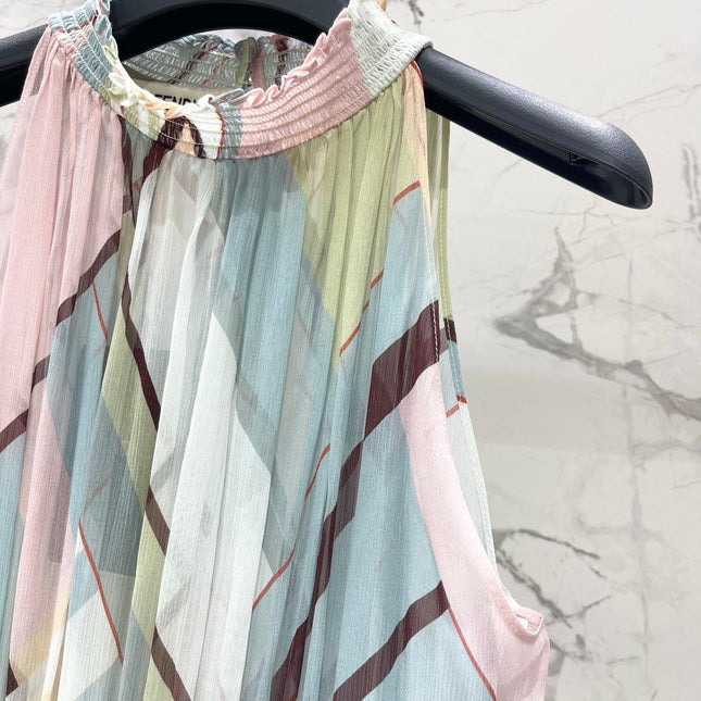 FENDI 26S PRINTED SILK DRESS 286