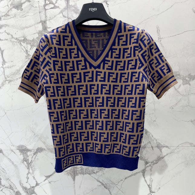 FENDI 26S SHORT-SLEEVE KNIT TOP 285