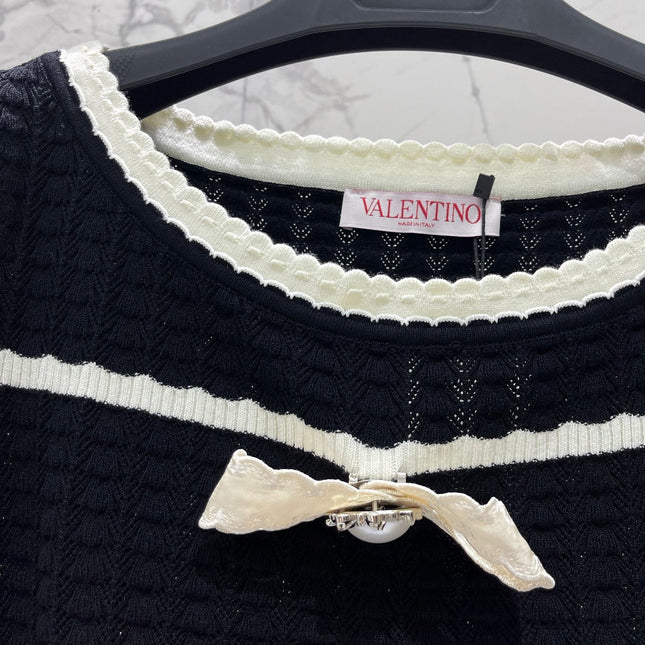 VALENTINO 26S SHORT-SLEEVE KNIT TOP 384