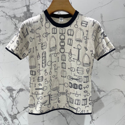 HERMES 26S SHORT-SLEEVE KNIT TOP 623