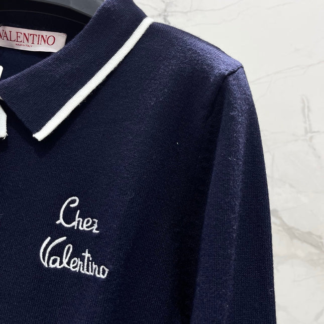 VALENTINO 26S LONG-SLEEVE KNIT POLO SHIRT 354