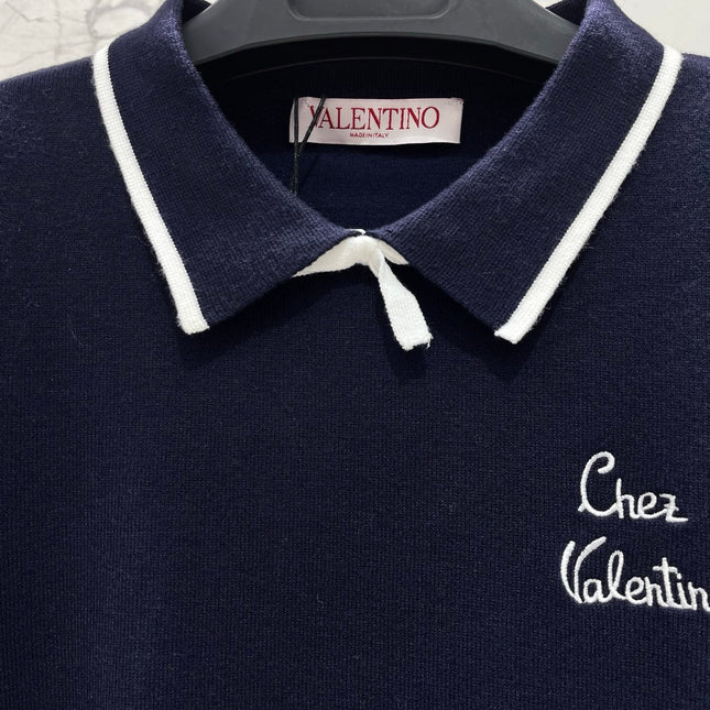 VALENTINO 26S LONG-SLEEVE KNIT POLO SHIRT 354