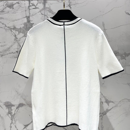 CHANEL 26S SHORT SLEEVE CREW NECK KNIT TOP 1628