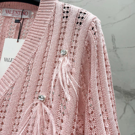 VALENTINO 26S SHORT-SLEEVE KNIT CARDIGAN 351