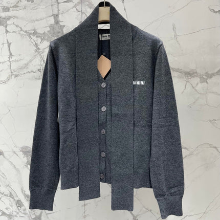 MIUMIU 26S V-NECK KNIT CARDIGAN 1301