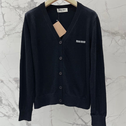 MIUMIU 26S V-NECK KNIT CARDIGAN 1300