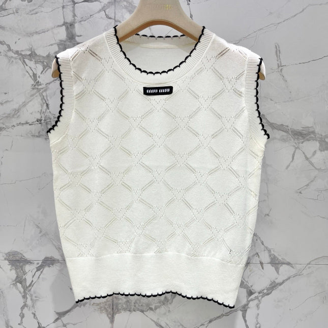 MIUMIU 26S SLEEVELESS KNIT TOP 1438