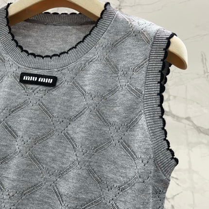 MIUMIU 26S SLEEVELESS KNIT TOP 1435