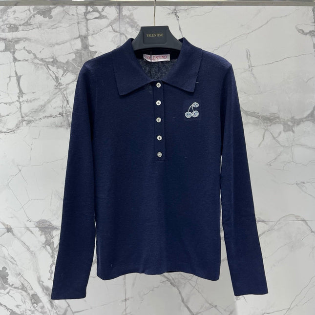 VALENTINO 26S KNITTED POLO SWEATER 328