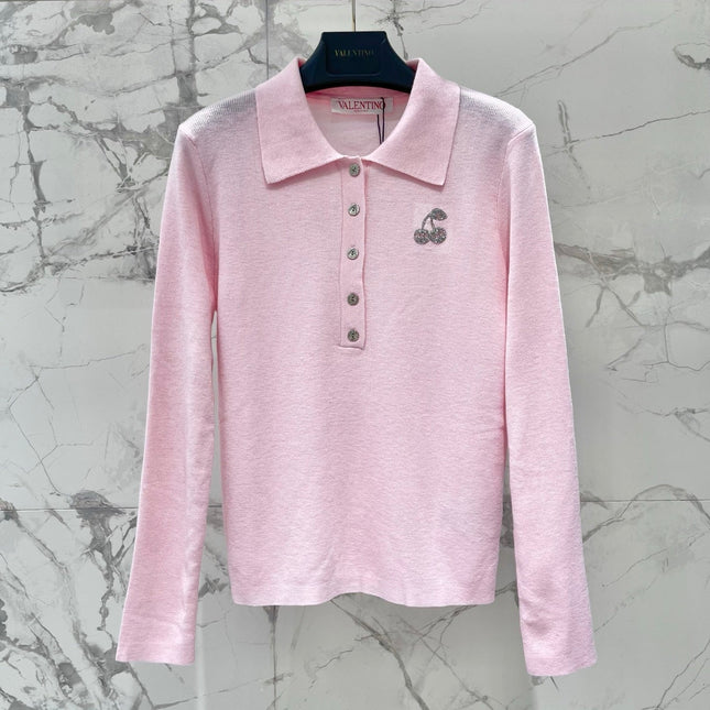 VALENTINO 26S KNITTED POLO SWEATER 329