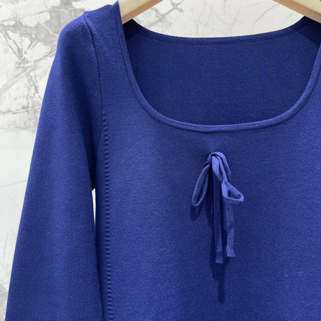 MIUMIU 26S SQUARE-NECK KNIT MINI DRESS 1407