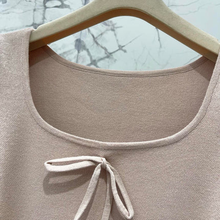 MIUMIU 26S SQUARE-NECK KNIT MINI DRESS 1406