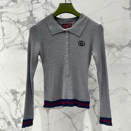 GUCCI 26S LONG-SLEEVE KNIT POLO 505