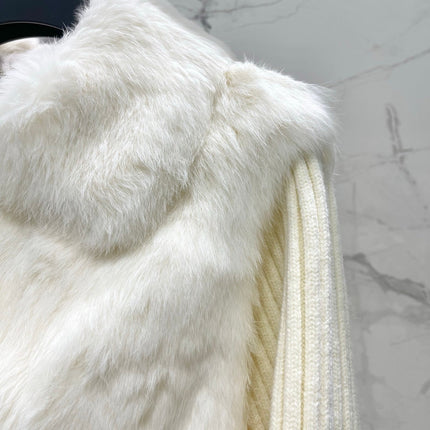 FENDI 26S FUR JACKET WITH KNIT SLEEVES 532