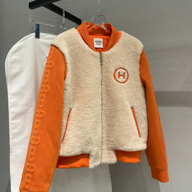 HERMES 25S SHEEPSKIN BOMBER JACKET 169