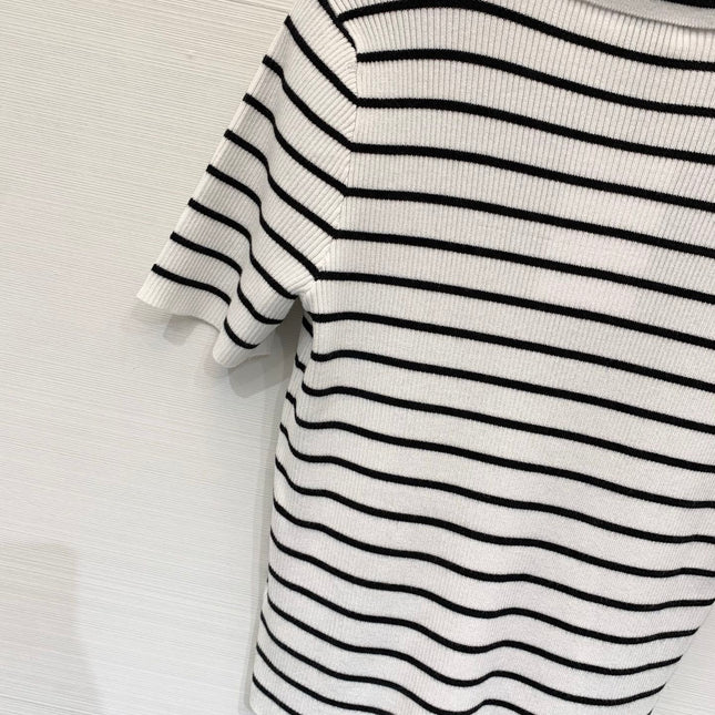 CELINE 26S STRIPED SHORT-SLEEVE POLO SHIRT 488