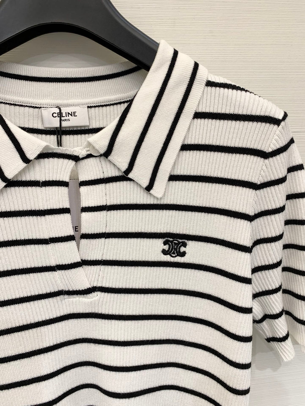 CELINE 26S STRIPED SHORT-SLEEVE POLO SHIRT 488