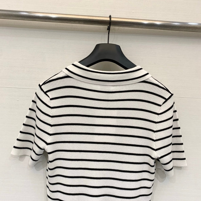 CELINE 26S STRIPED SHORT-SLEEVE POLO SHIRT 488