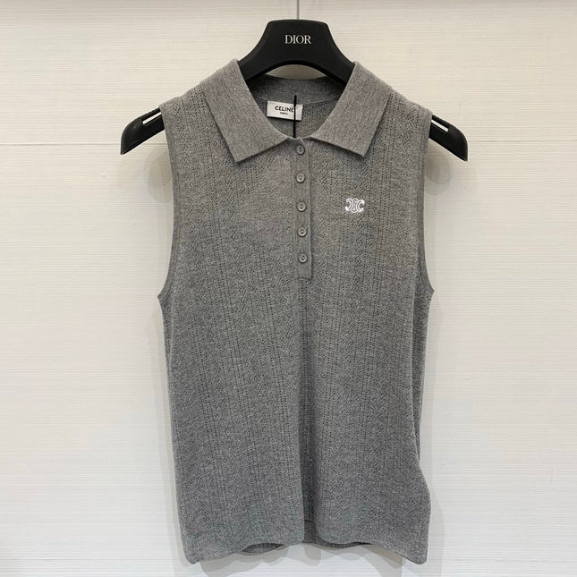 CELINE 26S SLEEVELESS POLO SHIRT 474