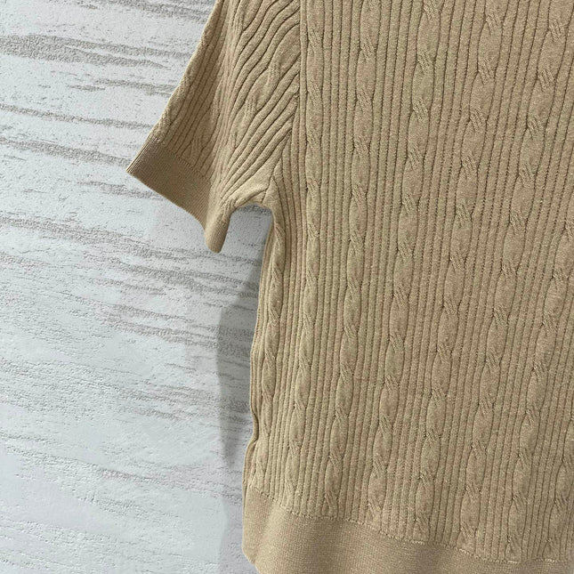 LOEWE 26S CABLE-KNIT LOGO SWEATER TOP 533