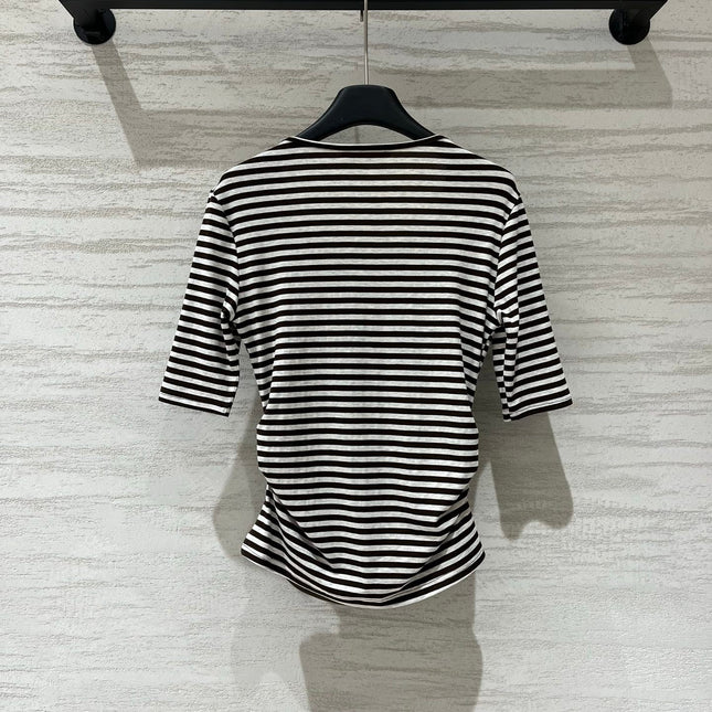 VALENTINO 26S STRIPED TIE-NECK T-SHIRT 358