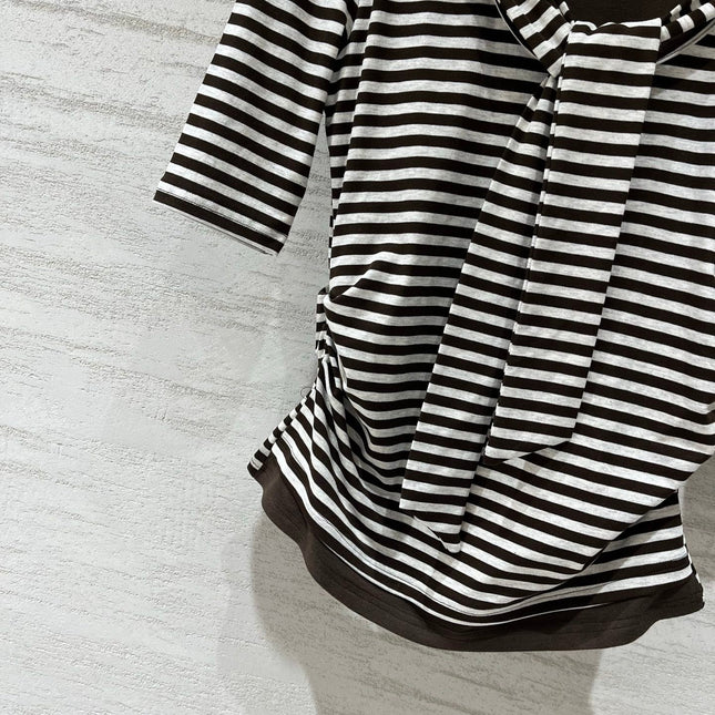 VALENTINO 26S STRIPED TIE-NECK T-SHIRT 358