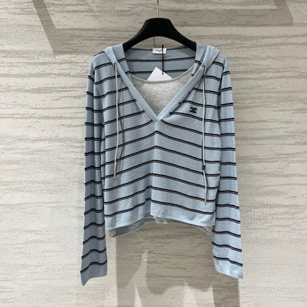 CELINE 26S V-NECK HOODED SWEATER 522