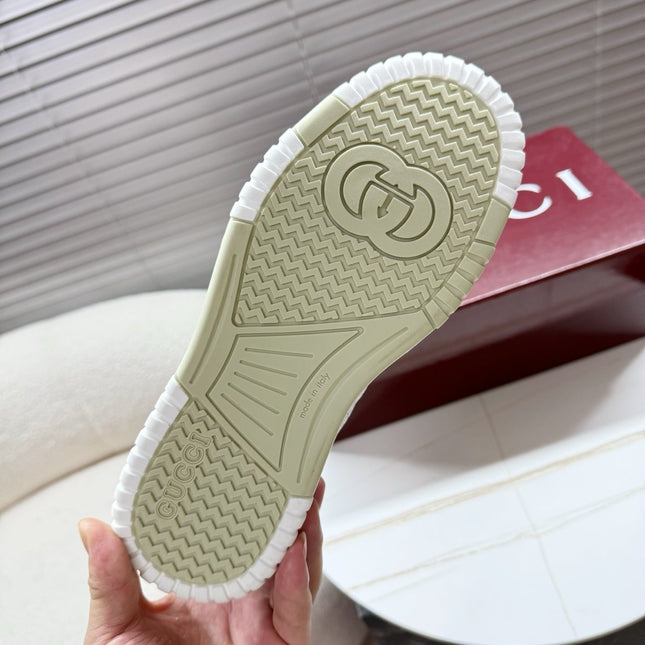 GUCCI 26S MAC80 SNEAKER IN WHITE AND RED LEATHER