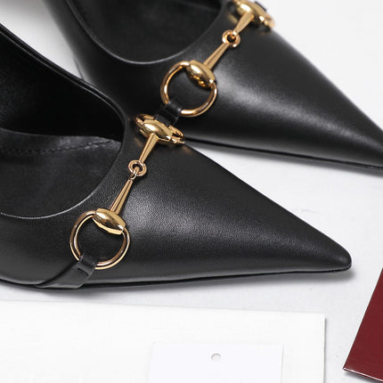 GUCCI 26S SLINGBACK PUMPS 85 MM IN BLACK CALFSKIN
