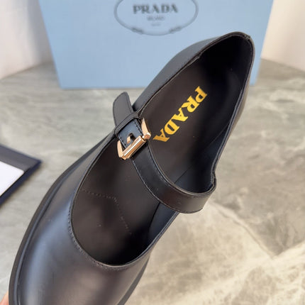 PRADA 26S MARY JANE PUMPS 85 MM IN BLACK SMOOTH CALFSKIN
