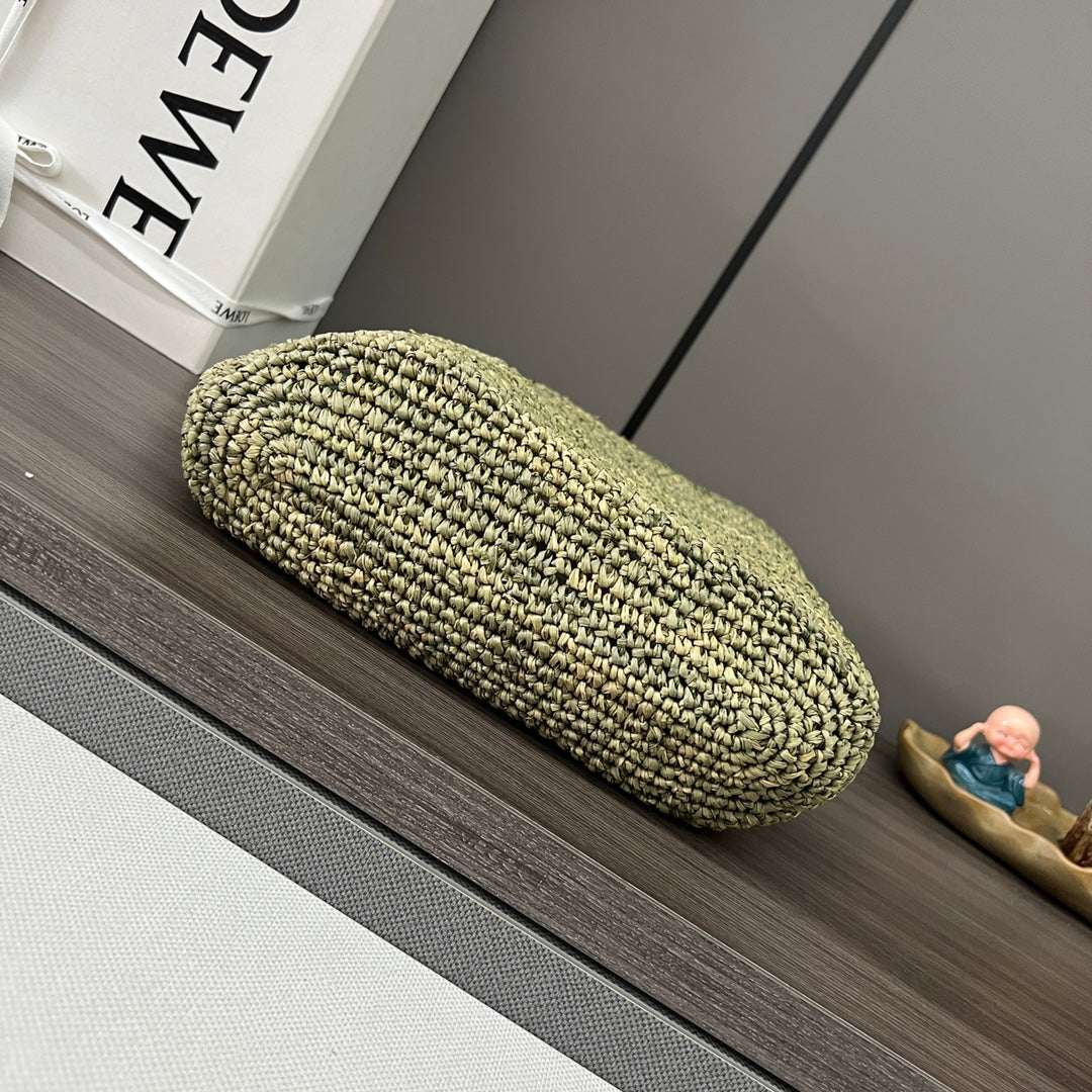 LOEWE 26S HANDBAG 30 IN GREEN RAFFIA
