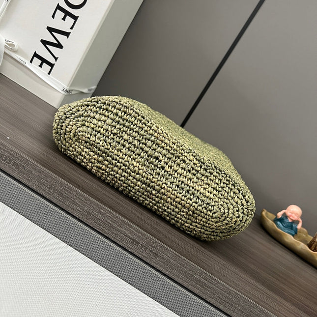 LOEWE 26S HANDBAG 30 IN GREEN RAFFIA