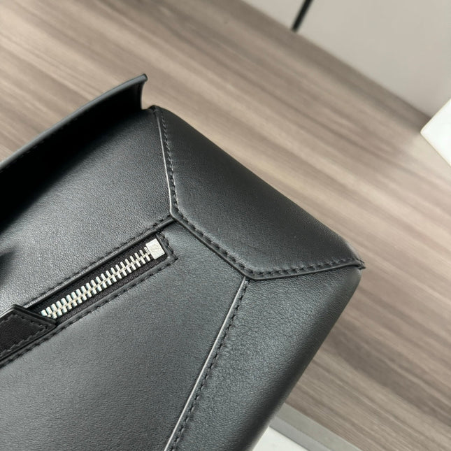 LOEWE 26S PUZZLE EDGE MEDIUM BAG 24 IN BLACK CALFSKIN