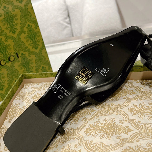 SLINGBACK FLATS IN BLACK VELVET