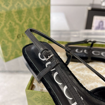 SLINGBACK FLATS IN BLACK VELVET
