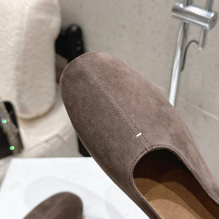 CELINE 26S FLAT SHOES IN TOFFEE BROWN SUEDE