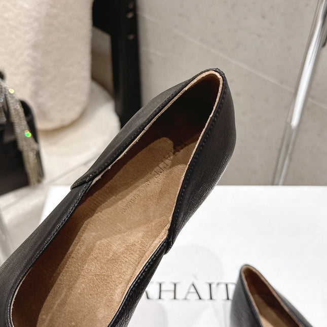 CELINE 26S FLAT SHOES IN BLACK LAMBSKIN