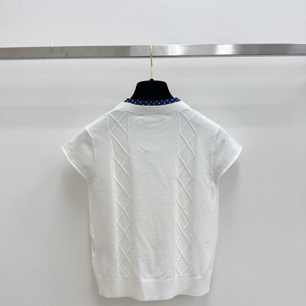 VALENTINO 26S SHORT-SLEEVE KNIT TOP 452