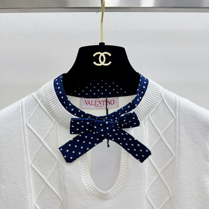 VALENTINO 26S SHORT-SLEEVE KNIT TOP 452
